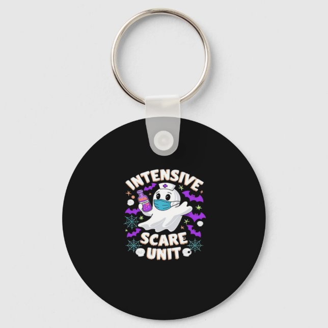 Intensive Scare Unit Nurse Halloween ICU Nurse Ess Keychain (Front)