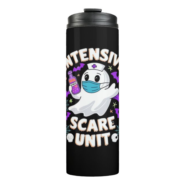 Intensive Scare Unit Nurse Halloween ICU Nurse Ess Thermal Tumbler (Front)