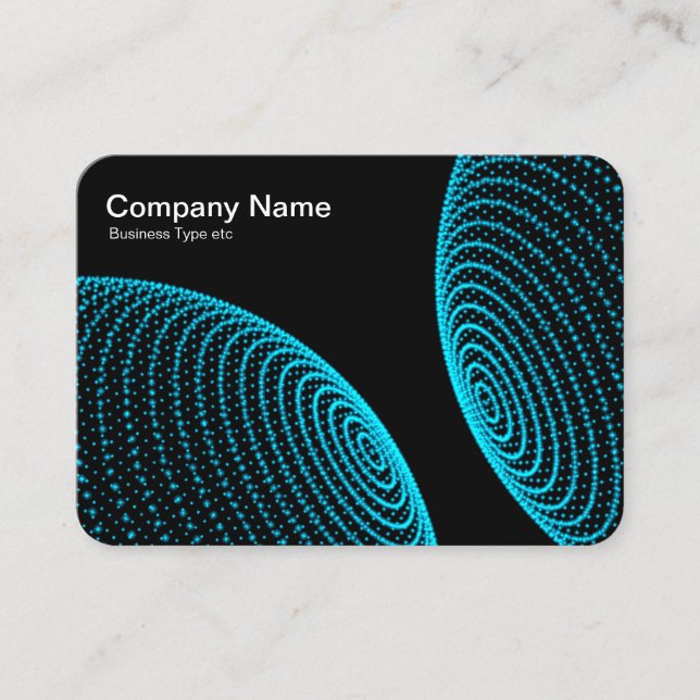 Interacted Spheres - Sky Blue lights Business Card (Front)