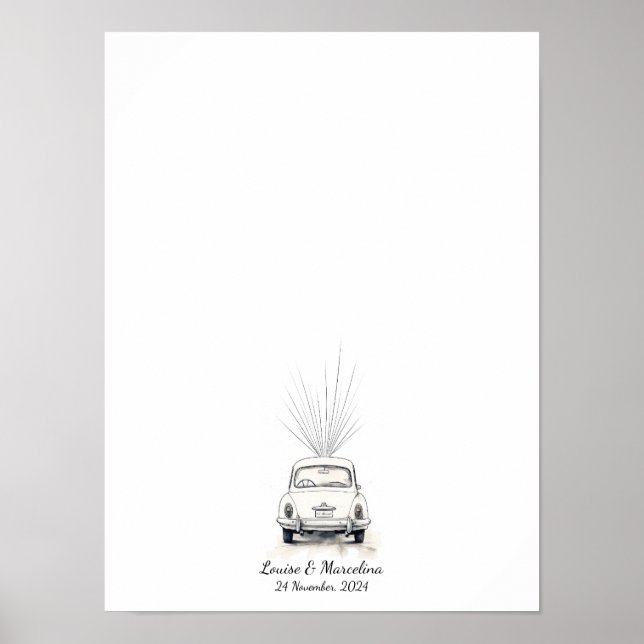Interactive Fingerprint Wedding Guest Book  (Front)