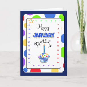 Interactive Move the Star JANUARY Birthday Card