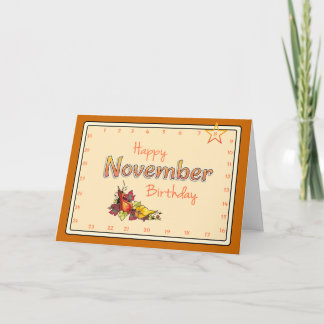 Interactive 'Move the Star' NOVEMBER Birthday Card