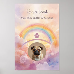 Interactive Pet Memorial Gift QR Code Playlist Poster