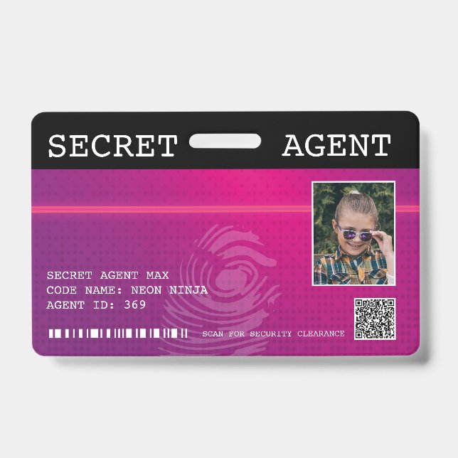 Interactive Secret Agent Spy Badge - Pink (Front)