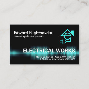 Intercepting Blue Electric Current Business Card