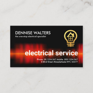 Intercepting Red Electrical Current Business Card