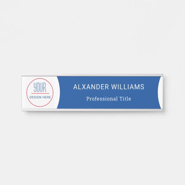 Interchangeable Office Door Name Plate with Logo (Front)