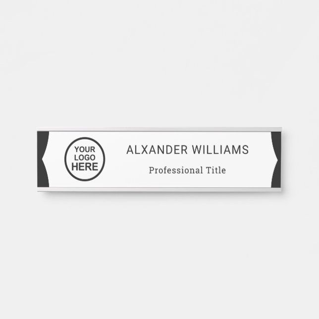 Interchangeable Office Door Name Plate with Logo (Front)
