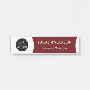Interchangeable Office Door Name Plate with Logo