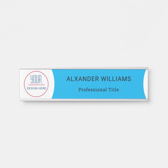Interchangeable Office Door Name Plate with Logo (Front)