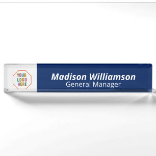 Interchangeable office door nameplates with logo