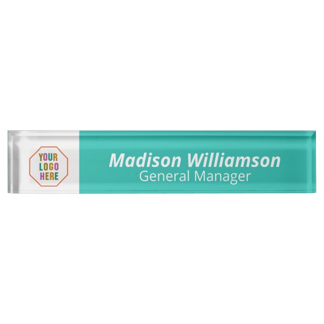 Interchangeable office door nameplates with logo (Front)