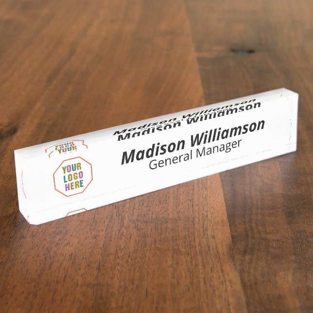 Interchangeable office door nameplates with logo (Side)