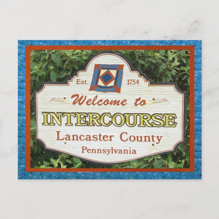 Intercourse Postcard Lancaster County. Add NAME Zazzle