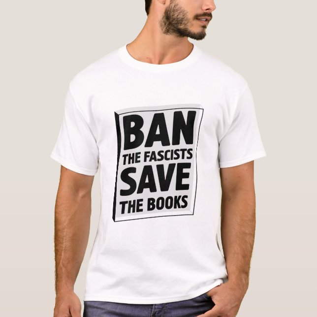 Interdire les fascistes sauver les livres T-shirt (Devant)
