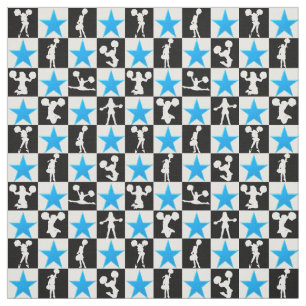 INTÉRESSANT TISSU POM-POM GIRL BLUE STAR