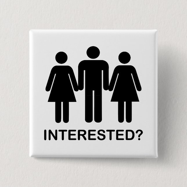 Interested? 2 Inch Square Button (Front)