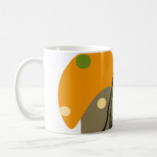Interesting abstract spots with leaves coffee mug