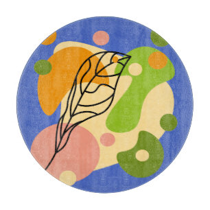Interesting abstract spots with leaves cutting board