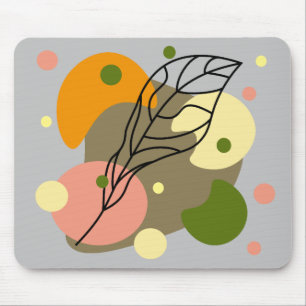Interesting abstract spots with leaves mouse pad