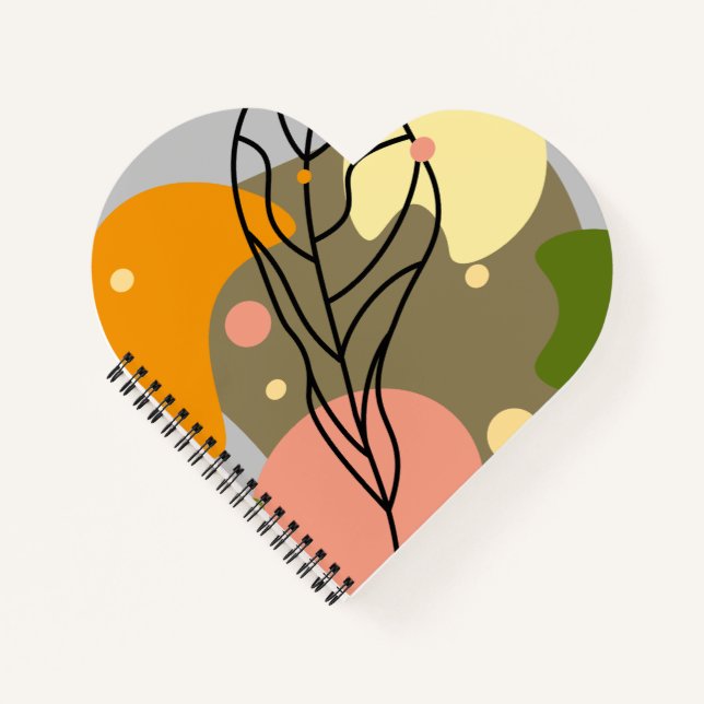 Interesting abstract spots with leaves notebook (Front)