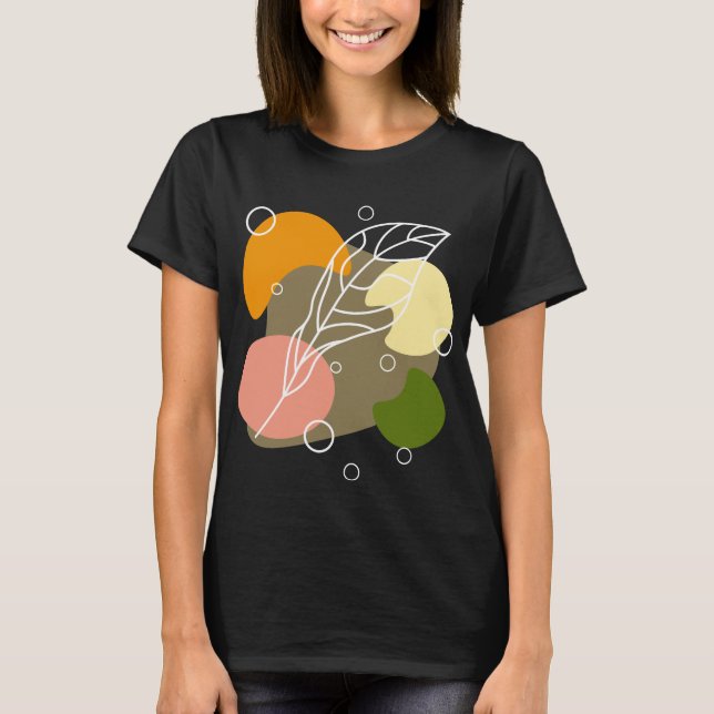Interesting abstract spots with leaves T-Shirt (Front)