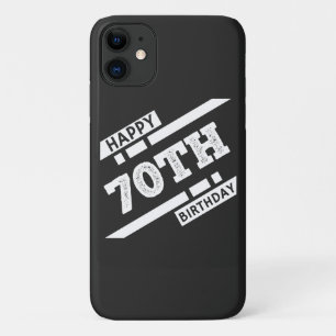Interesting happy 70th birthday typography design iPhone 11 case