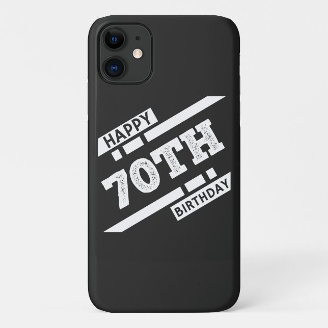 Interesting happy 70th birthday typography design Case-Mate iPhone case (Back)
