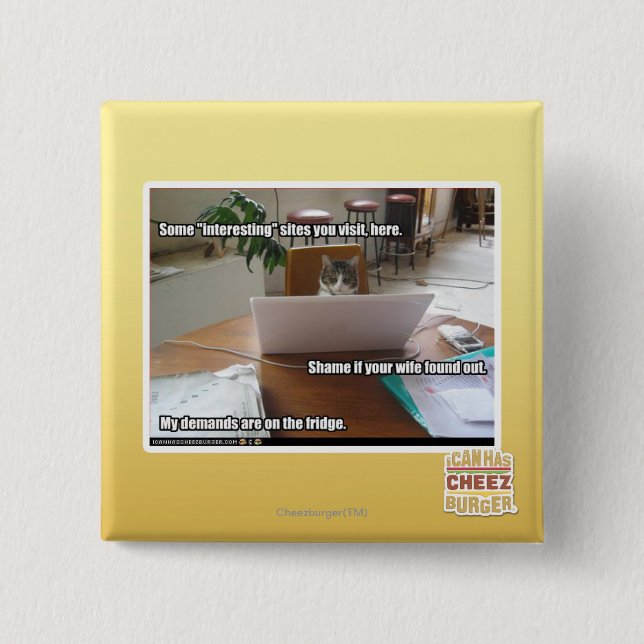 Interesting sites 2 inch square button (Front)