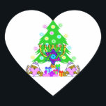 Interfaith Christmas Hanukkah Holiday Fun Heart Sticker<br><div class="desc"></div>