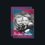 Interfaith Christmas Hanukkah Photo Holiday Cards<br><div class="desc">Modern,  colourful personalized photo holiday cards for interfaith families celebrating both Christmas and Hanukkah. Featuring a sophisticated,  angled colorblock design overlaid on the photo.</div>