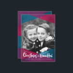 Interfaith Christmas Hanukkah Photo Holiday Cards<br><div class="desc">Modern,  colourful personalized photo holiday cards for interfaith families celebrating both Christmas and Hanukkah. Featuring a sophisticated,  angled colorblock design overlaid on the photo.</div>