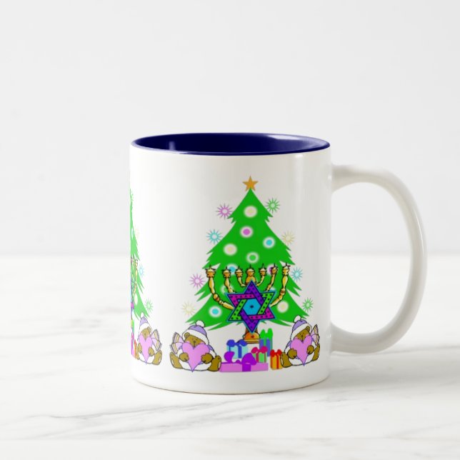Interfaith Holiday Fun Two-Tone Coffee Mug (Right)
