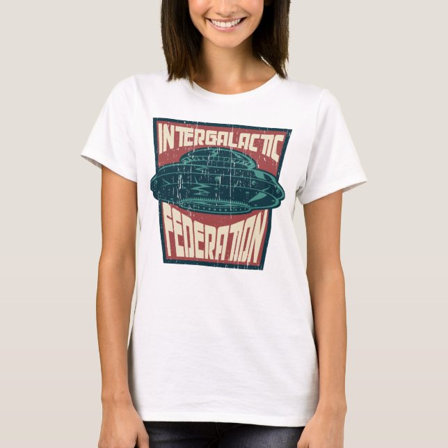 Intergalactic federation badge distressed T-Shirt (Front)