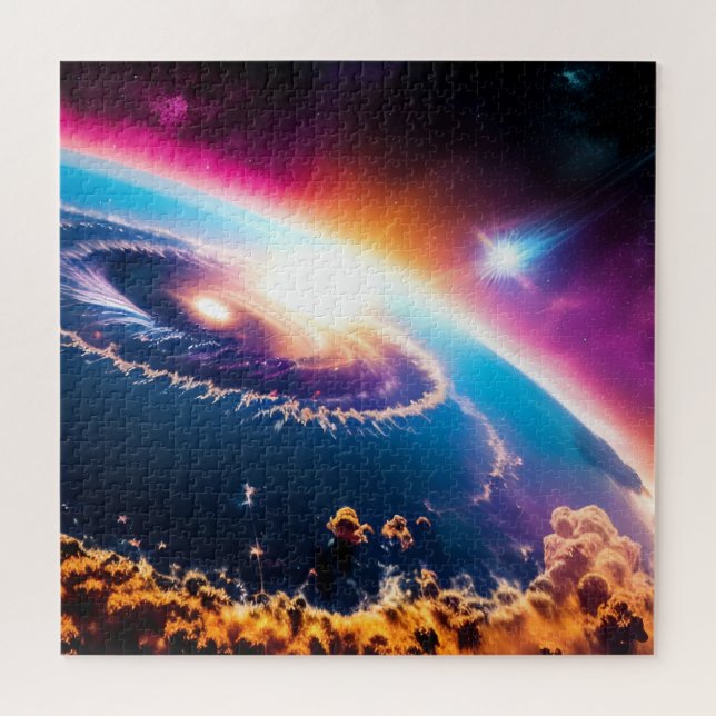 Intergalactic Stars Flying into Planet Jigsaw Puzzle (Horizontal)