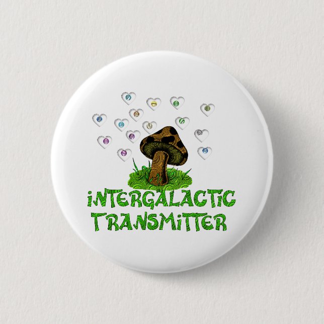 Intergalactic Transmitter 2 Inch Round Button (Front)