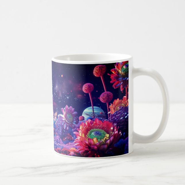 Intergalatic Flower Scene Coffee Mug (Right)