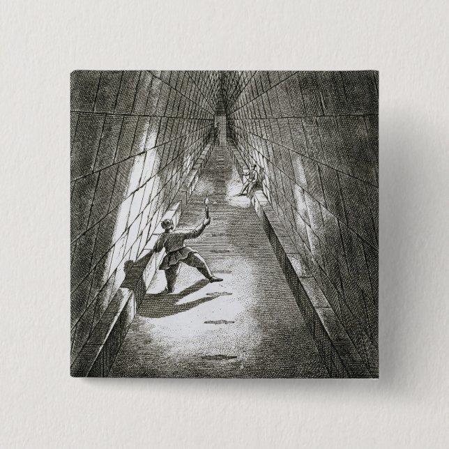Interior Ascent of a Pyramid, c.1780 (engraving) 2 Inch Square Button (Front)