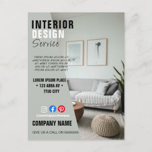 interior BUSINESS custom logo flyer Poster Postcard