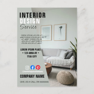 interior BUSINESS custom logo flyer Poster Postcard