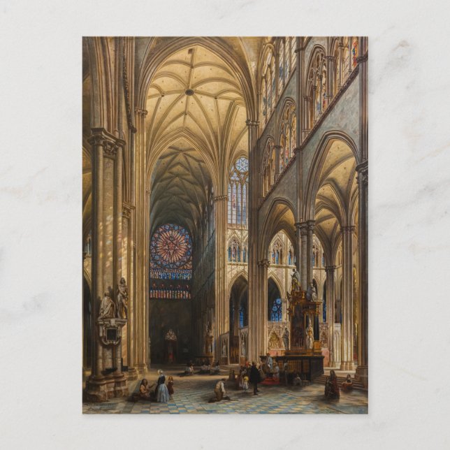 Interior da Catedral de Amiens by Jules Genisson Postcard (Front)