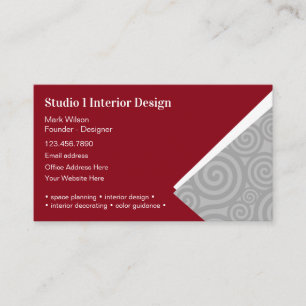 Interior Decorating And Designer Business Card