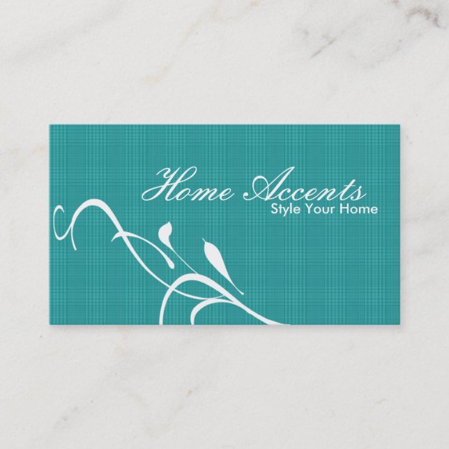 Interior Decorating Black and White Business Card (Front)