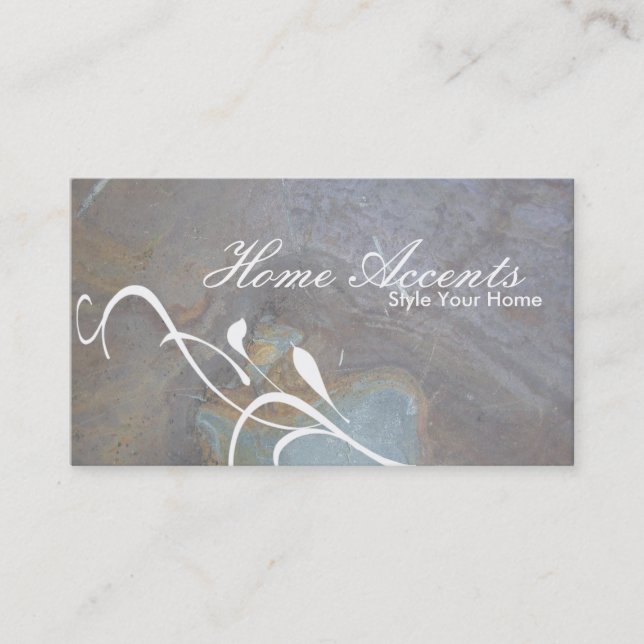 Interior Decorating Rock Texture Business Card (Front)