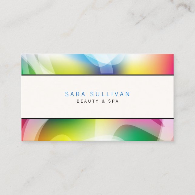 Interior Decorator Business Card Colourful Swirls (Front)