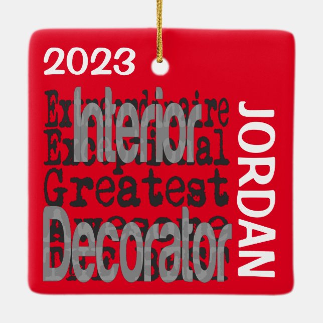 Interior Decorator Extraordinaire CUSTOM Ceramic Ornament (Back)