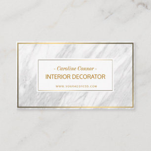 Interior Decorator Marble Stone Golden Line Card
