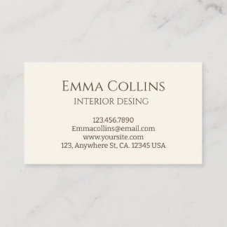 Interior Design Business Card