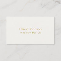 Interior Design Chic Gold Ivory Business Card