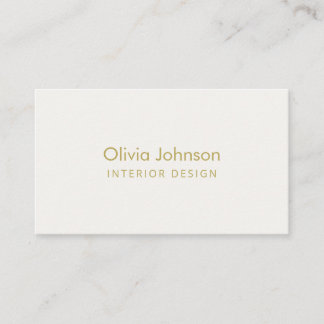 Interior Design Chic Gold Ivory Business Card